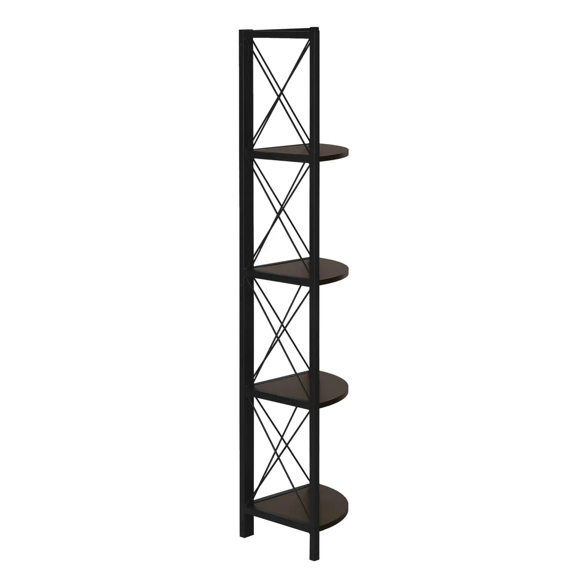 Bookshelf, Bookcase, Etagere, Corner, 4 Tier, Office, Marble Look Contemporary & Modern