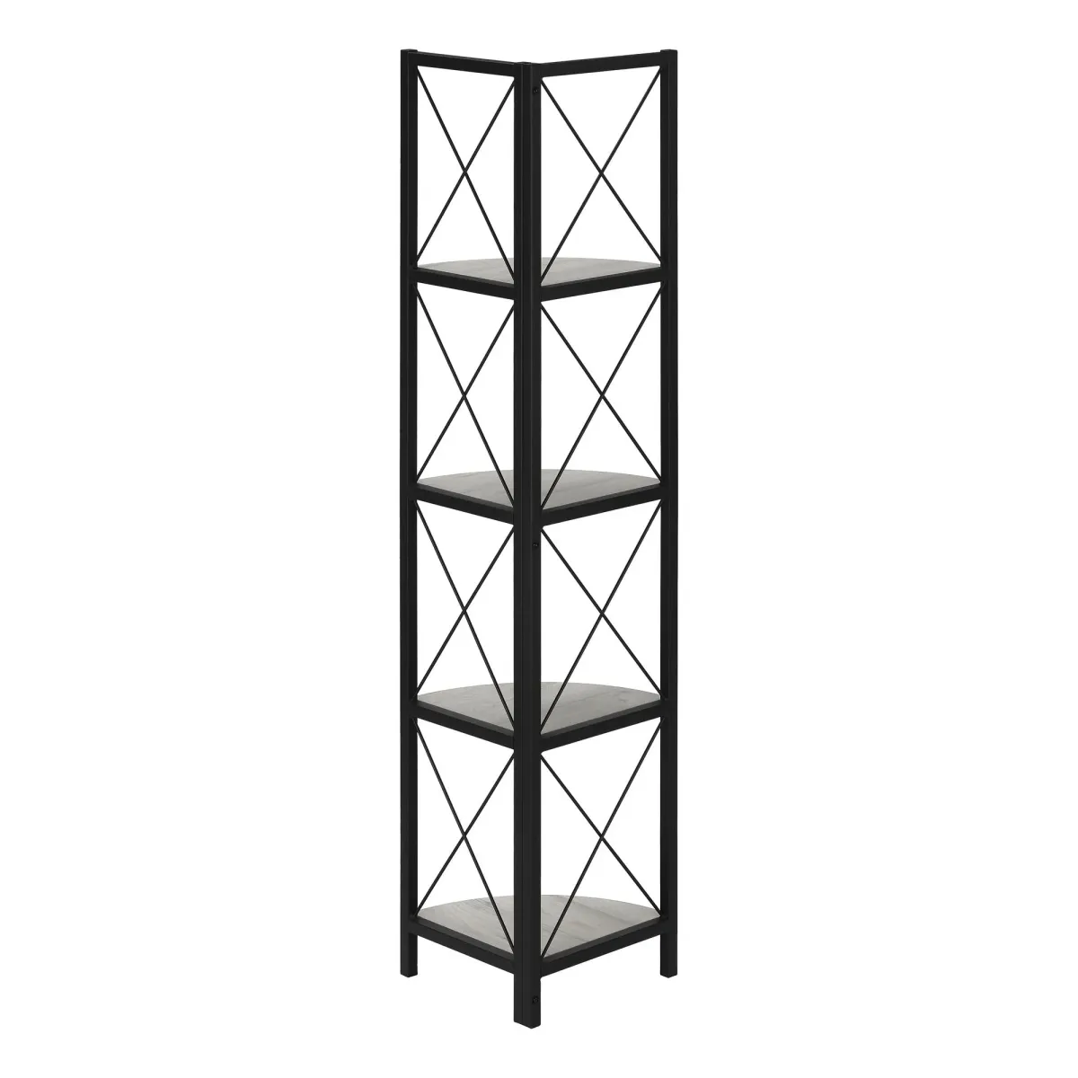 Bookshelf, Bookcase, Etagere, Corner, 4 Tier, Office, Marble Look Contemporary & Modern