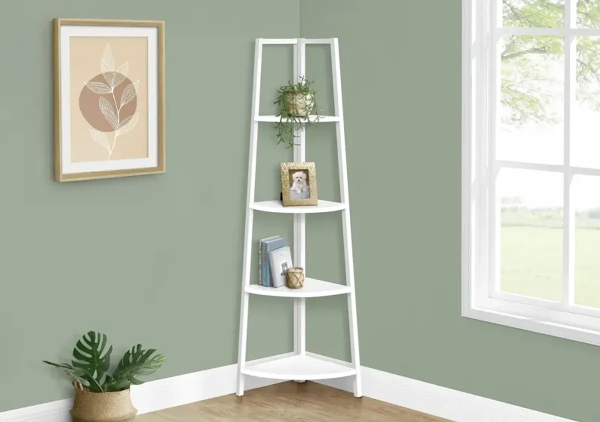 Bookshelf, Etagere, Corner, 4 Tier, Office, Contemporary & Modern