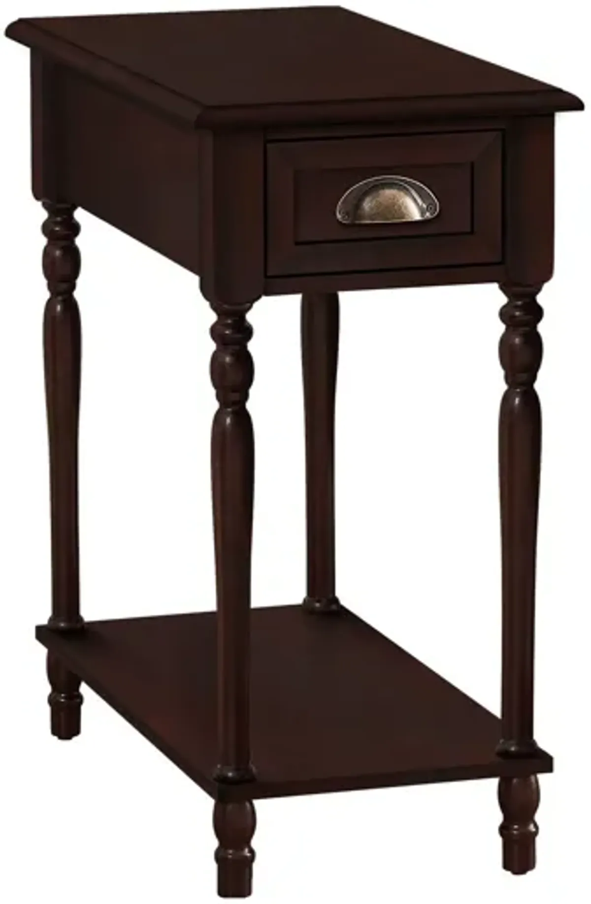 Accent Side Table, 2 Tier, Storage Drawer, Stylish Traditional Design