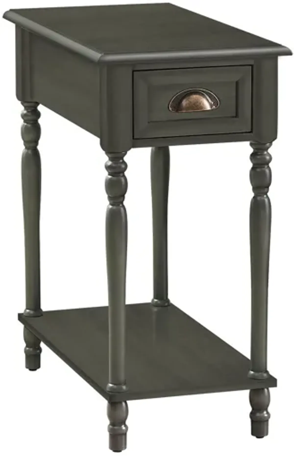 Accent Side Table, 2 Tier, Storage Drawer, Stylish Traditional Design