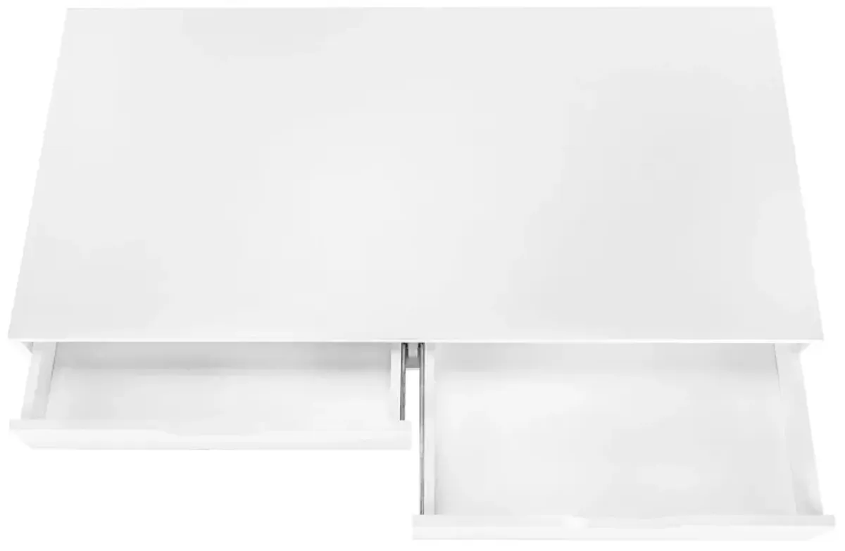 Computer Desk For Home Office, Storage Drawers, Marble Look Contemporary & Modern