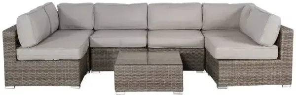 Seating Set With Cushions Handcrafted Wicker Design