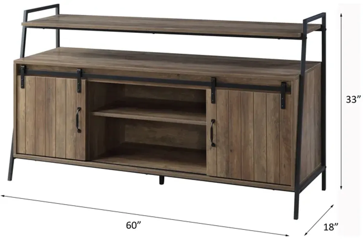 Rashawn - Rustic TV Stand - Oak