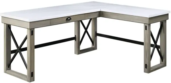 Talmar - Marble Top & Rustic Writing Desk With Lift Top - Oak