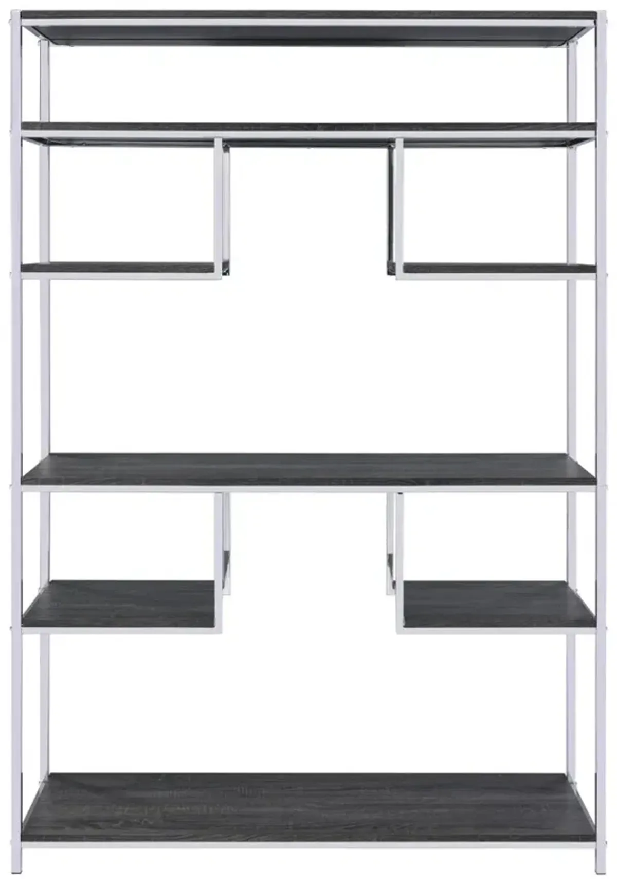 Vonara - Bookshelf - Chrome / Gray / Oak