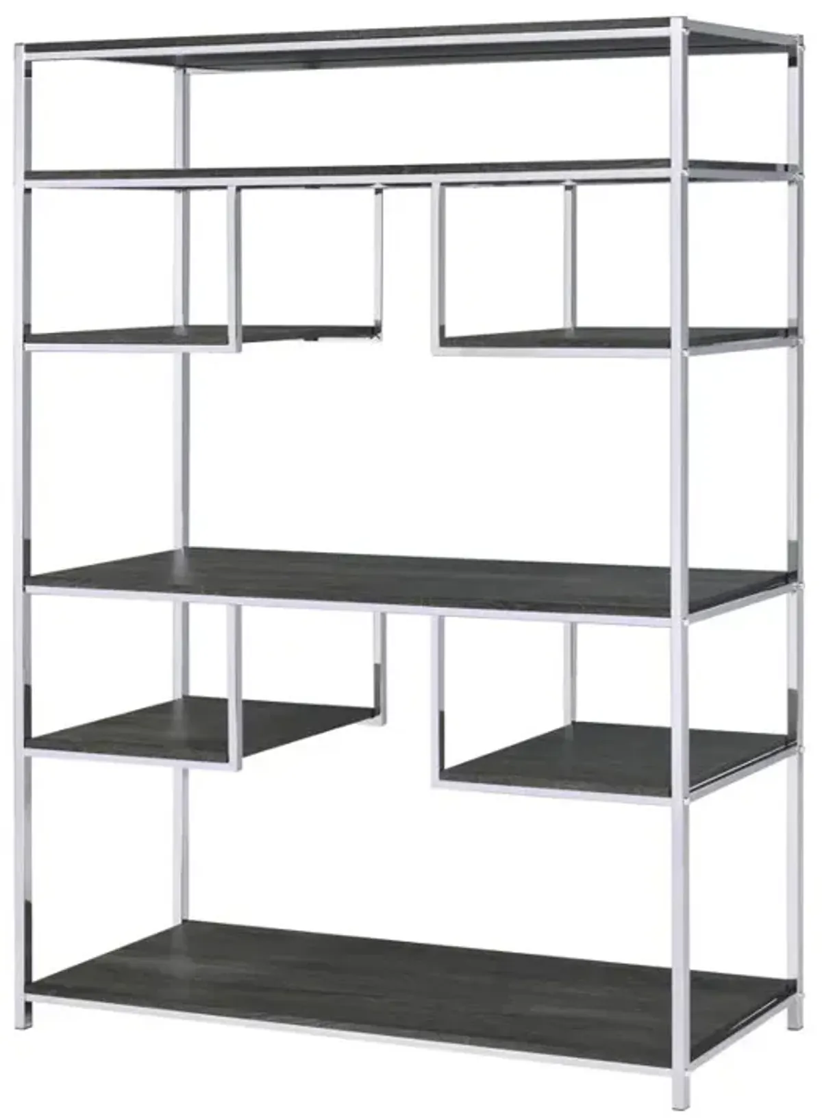 Vonara - Bookshelf - Chrome / Gray / Oak