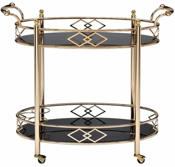 Ottesen - Glass Serving Cart - Black / Gold