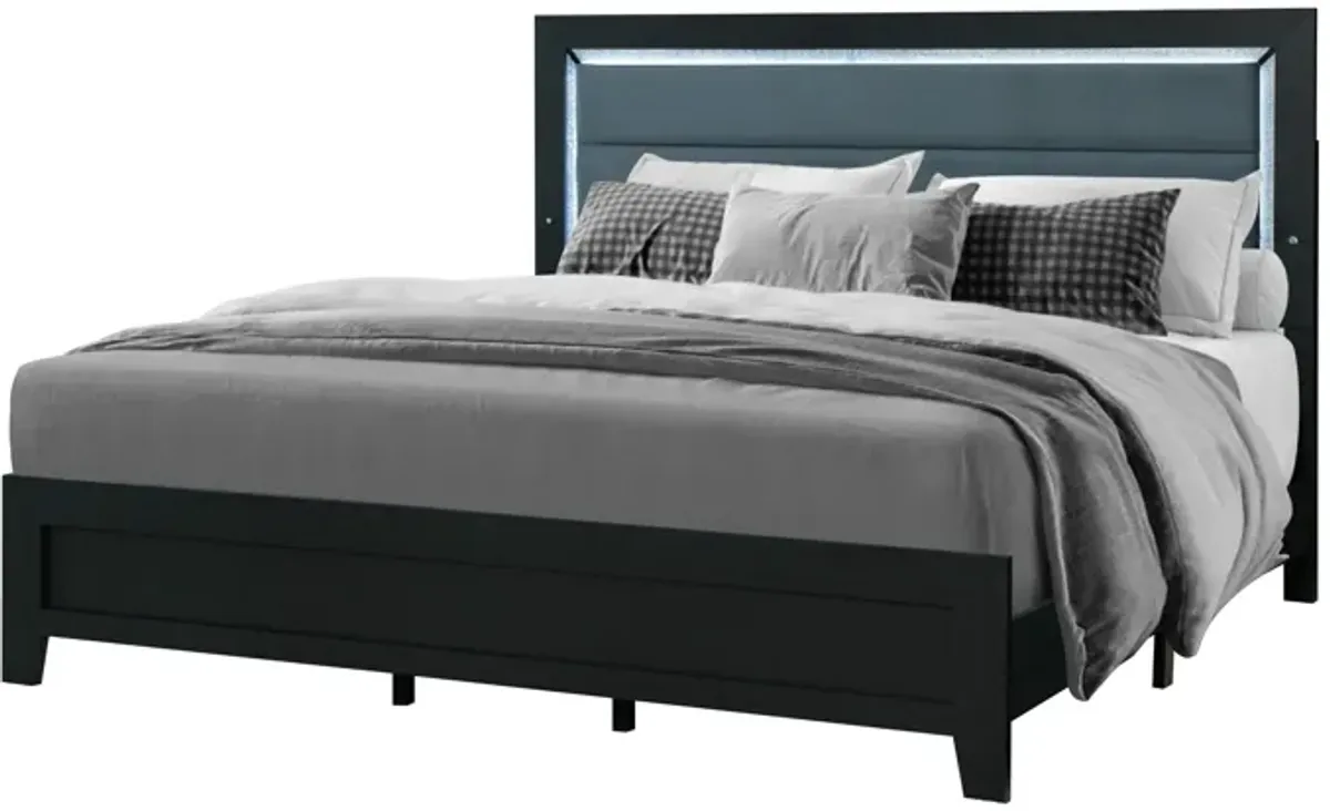 Carlos - Queen Bed & LED - Black