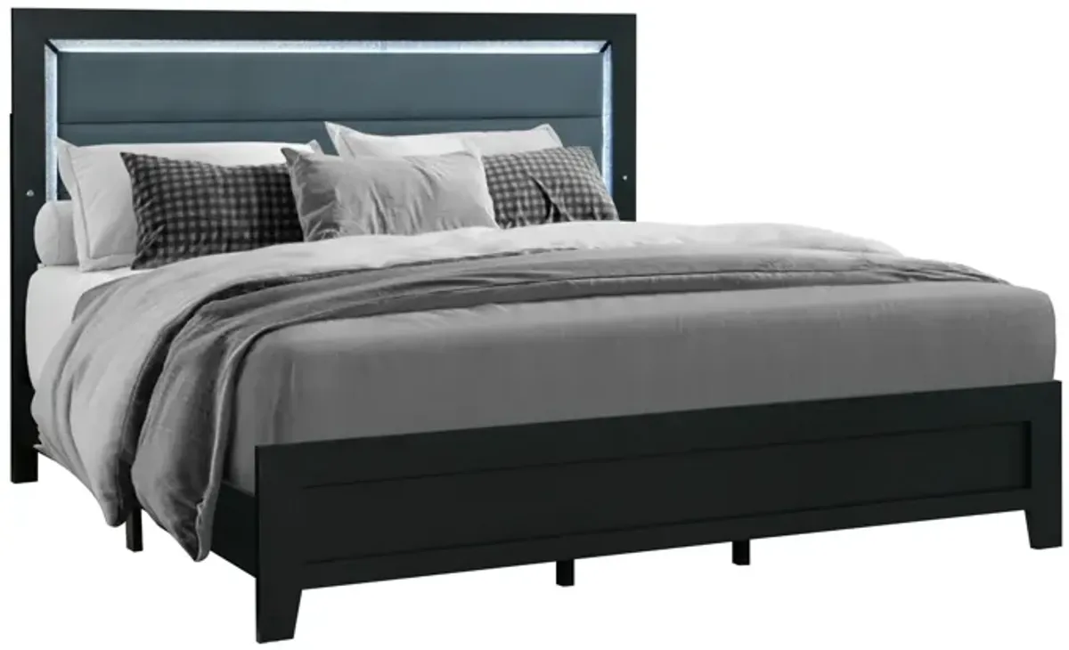 Carlos - Queen Bed & LED - Black