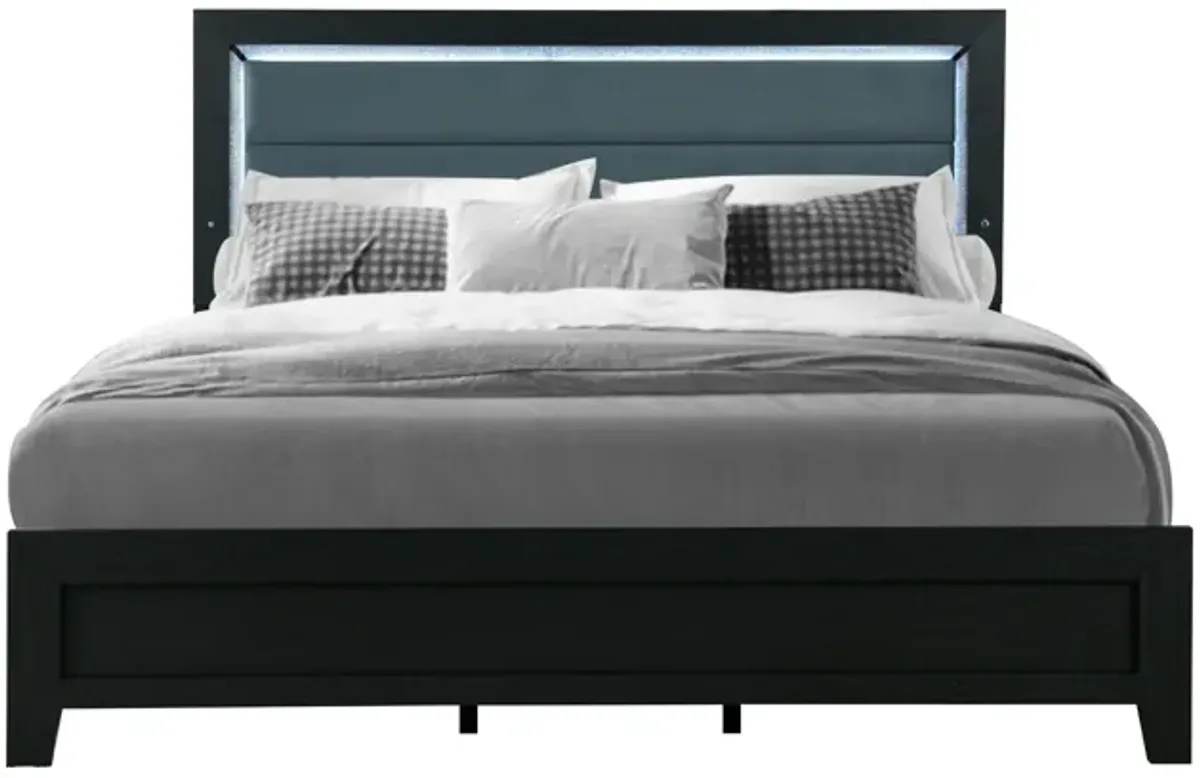 Carlos - Queen Bed & LED - Black