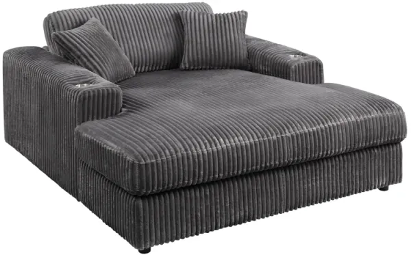 Hilde Chaise - With 2 Pillows - Dark Gray