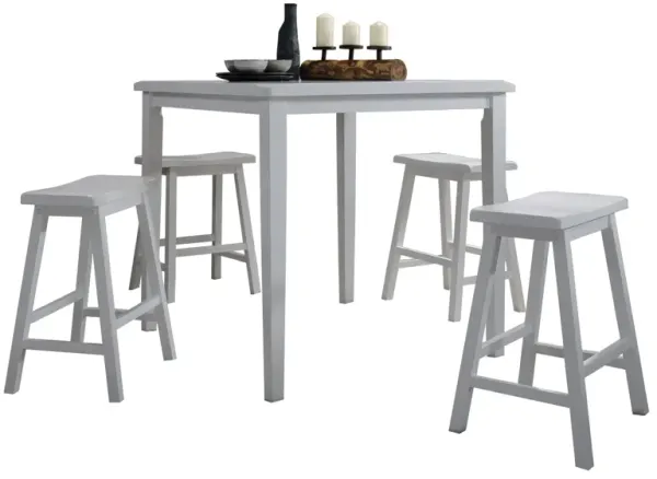 Gaucho - 5 Pieces Pack Counter Height Table Set - White