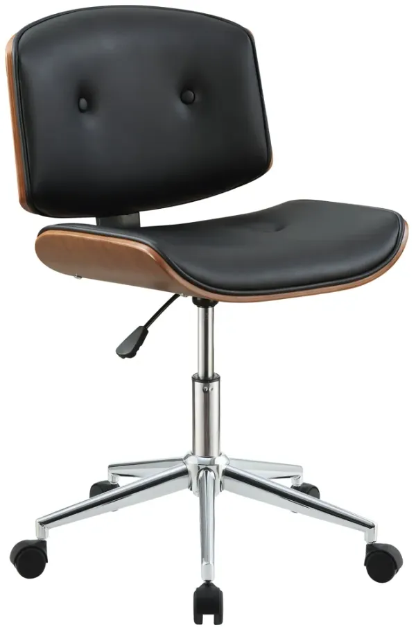 Camila - Synthetic Leather Office Chair - Black