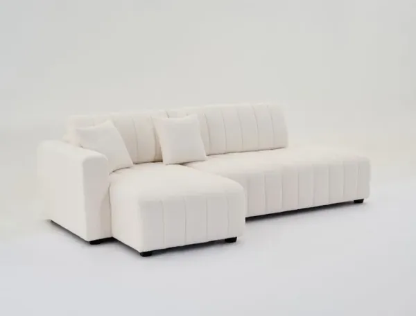 Jessica - Lamb Wool Sectional Sofa With Chaise, Versatile Configuration