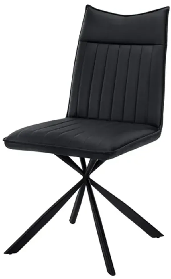 Dining Chair, Side, Upholstered For Dining Room, Contemporary And Modern (Set of 2) - Black