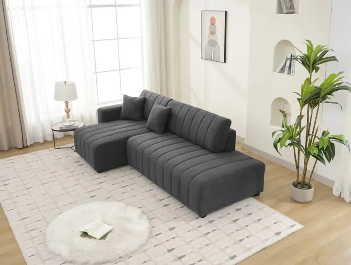 Jessica - Lamb Wool Sectional Sofa With Chaise