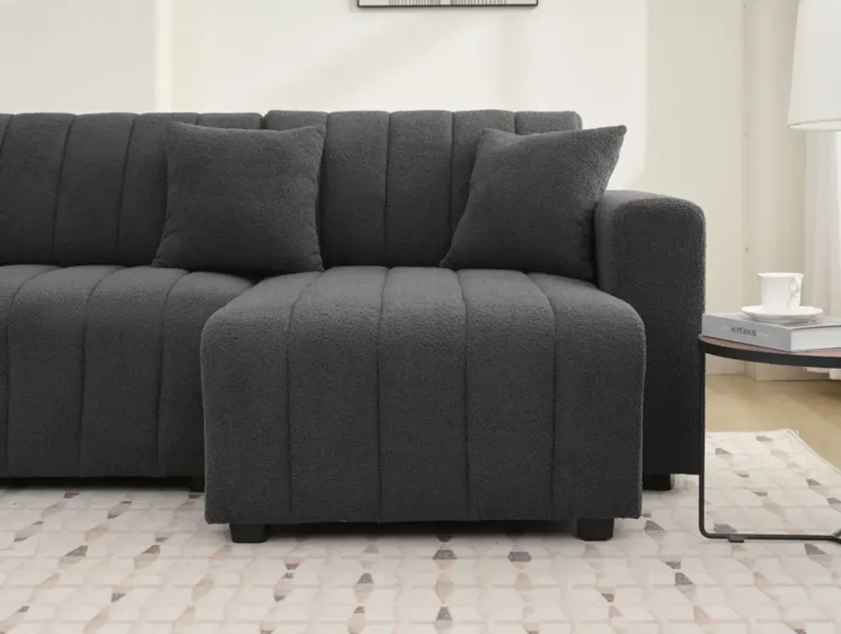 Jessica - Lamb Wool Sectional Sofa With Chaise