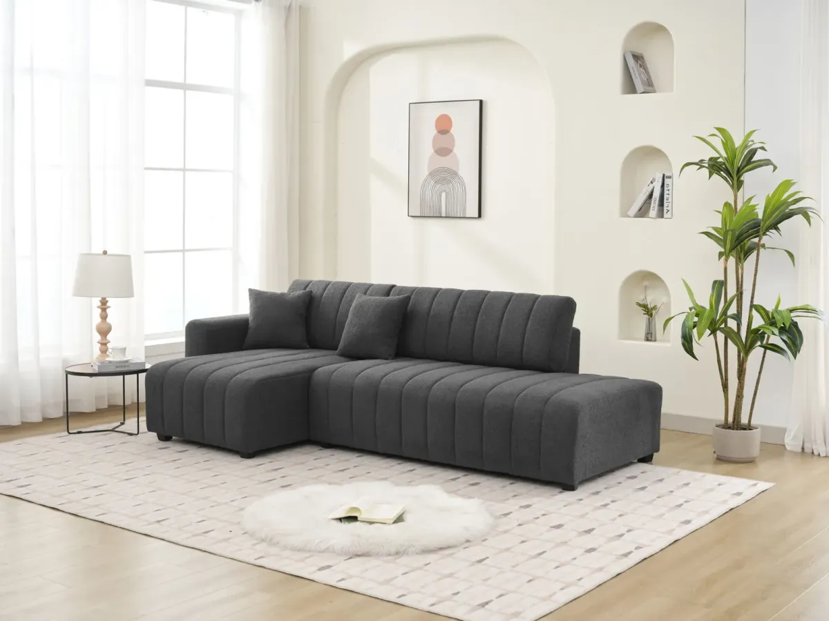 Jessica - Lamb Wool Sectional Sofa With Chaise