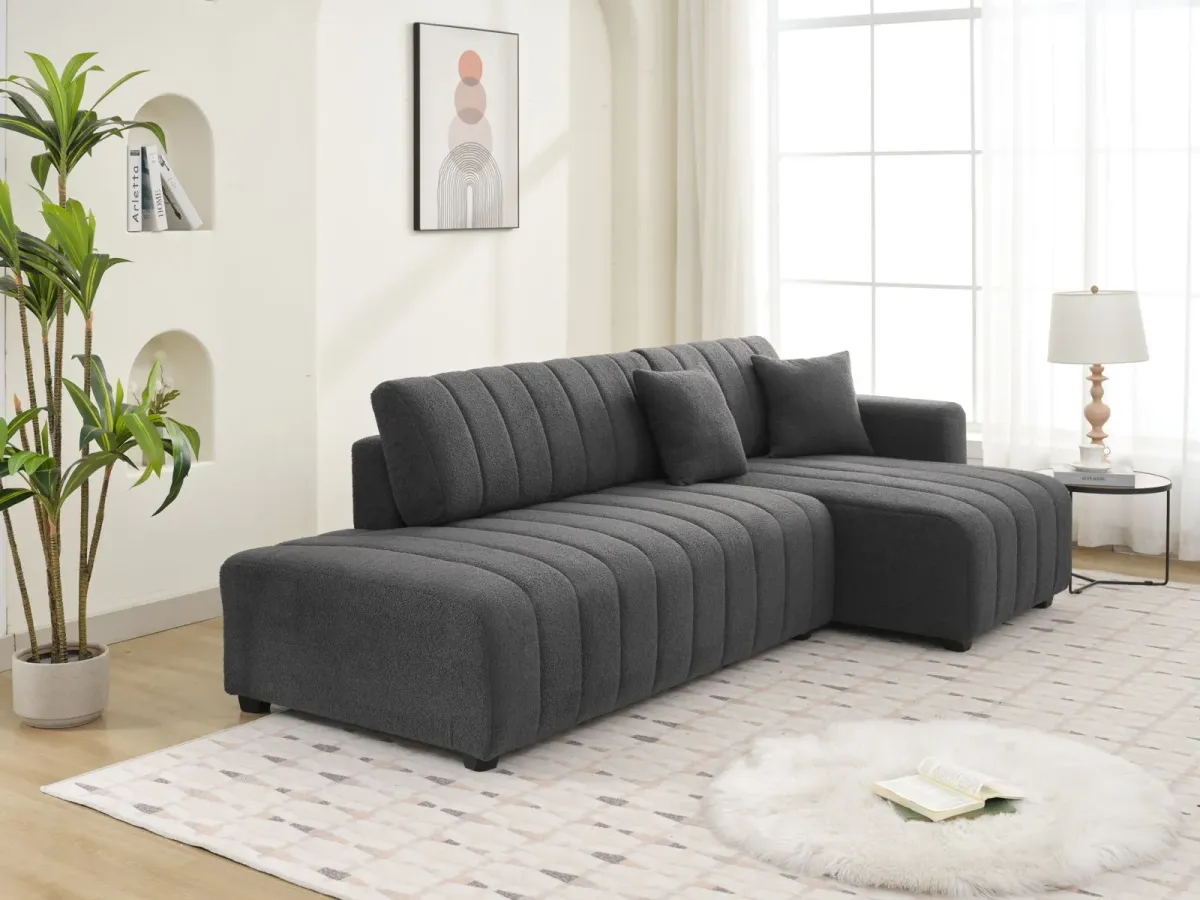 Jessica - Lamb Wool Sectional Sofa With Chaise