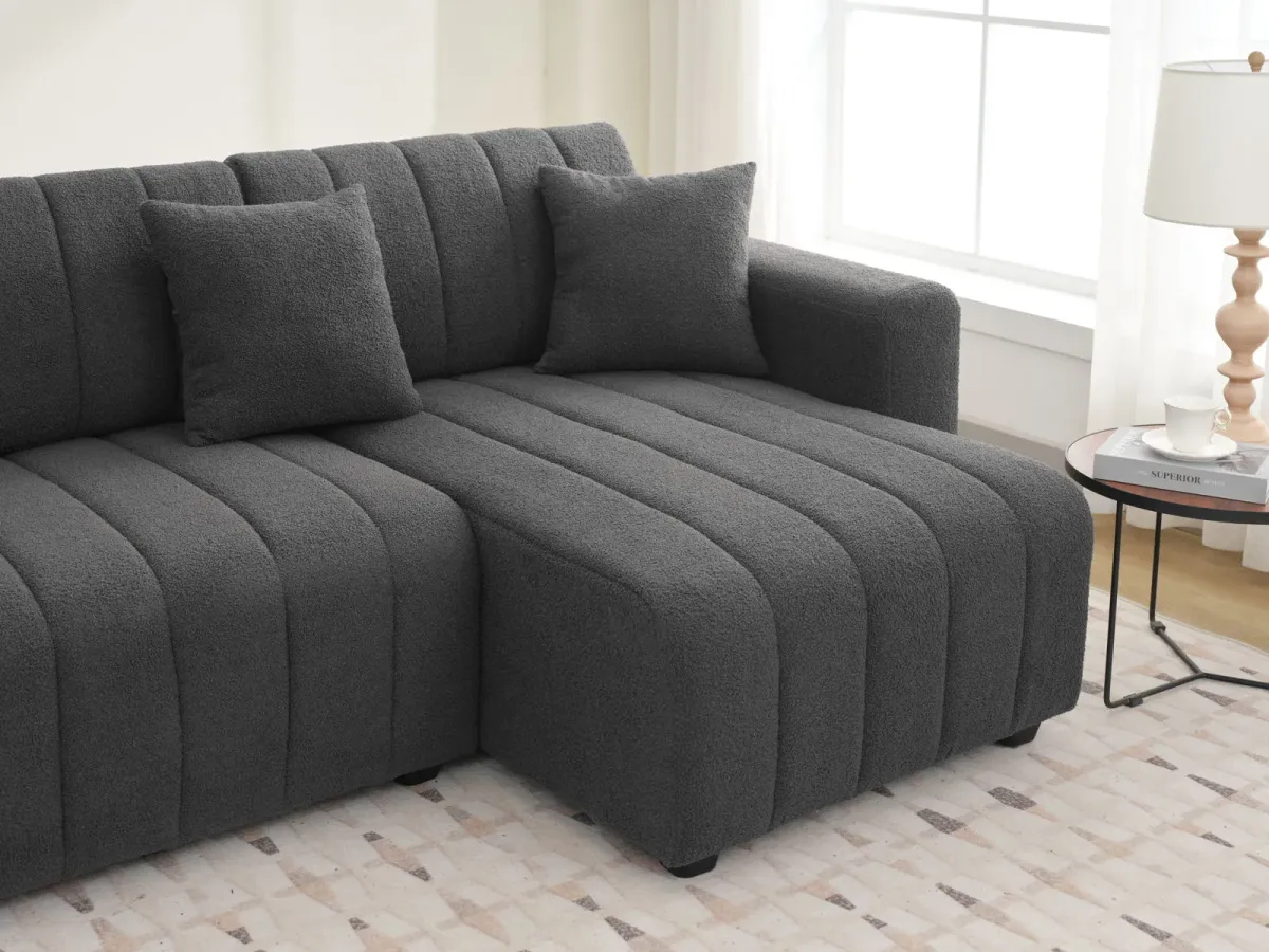 Jessica - Lamb Wool Sectional Sofa With Chaise