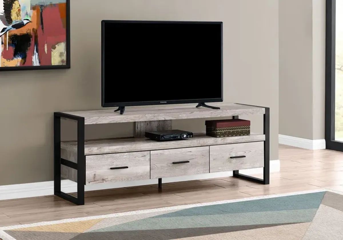 TV Stand, Console, Media Entertainment Center, Storage Drawers, Modern