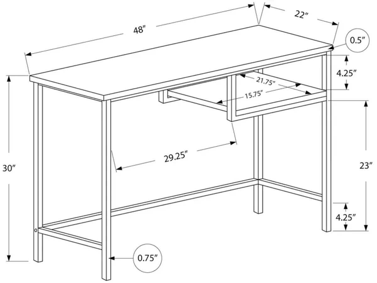 Computer Desk For Home Office, Compact Modern Design, Contemporary & Modern