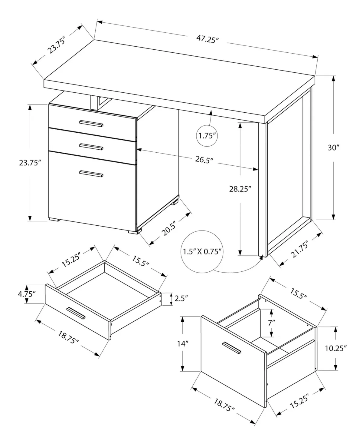 Computer Desk For Home Office, Left, Right Set - Up, Ample Storage Drawers