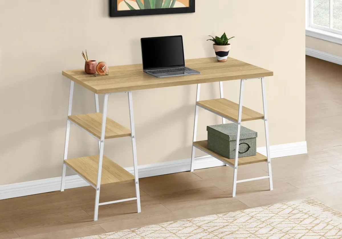 Computer Desk For Home Office, Laptop, Storage Shelves, Contemporary & Modern