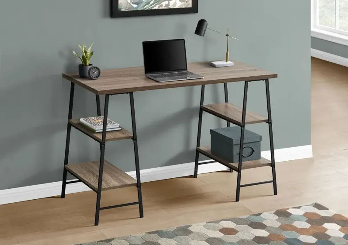 Computer Desk For Home Office, Storage Shelves, Industrial Design