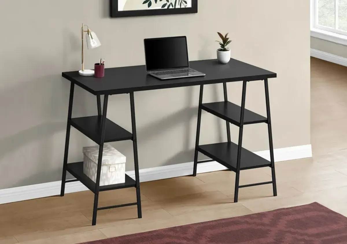 Computer Desk For Home Office, Storage Shelves, Industrial Design