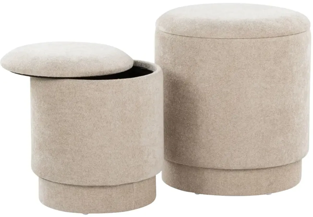 Marla - Upholste Contemporary Ottoman Set