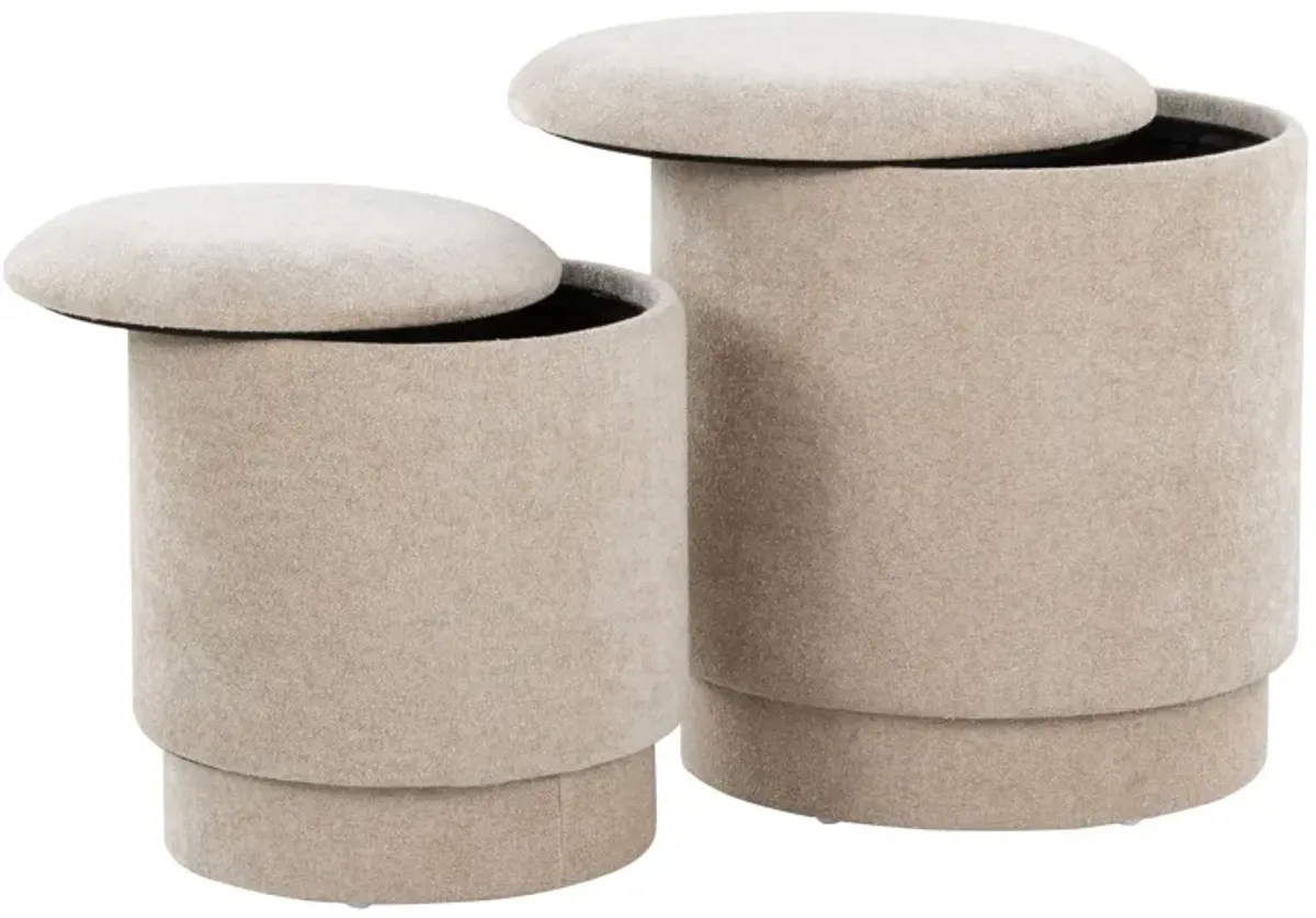 Marla - Upholste Contemporary Ottoman Set