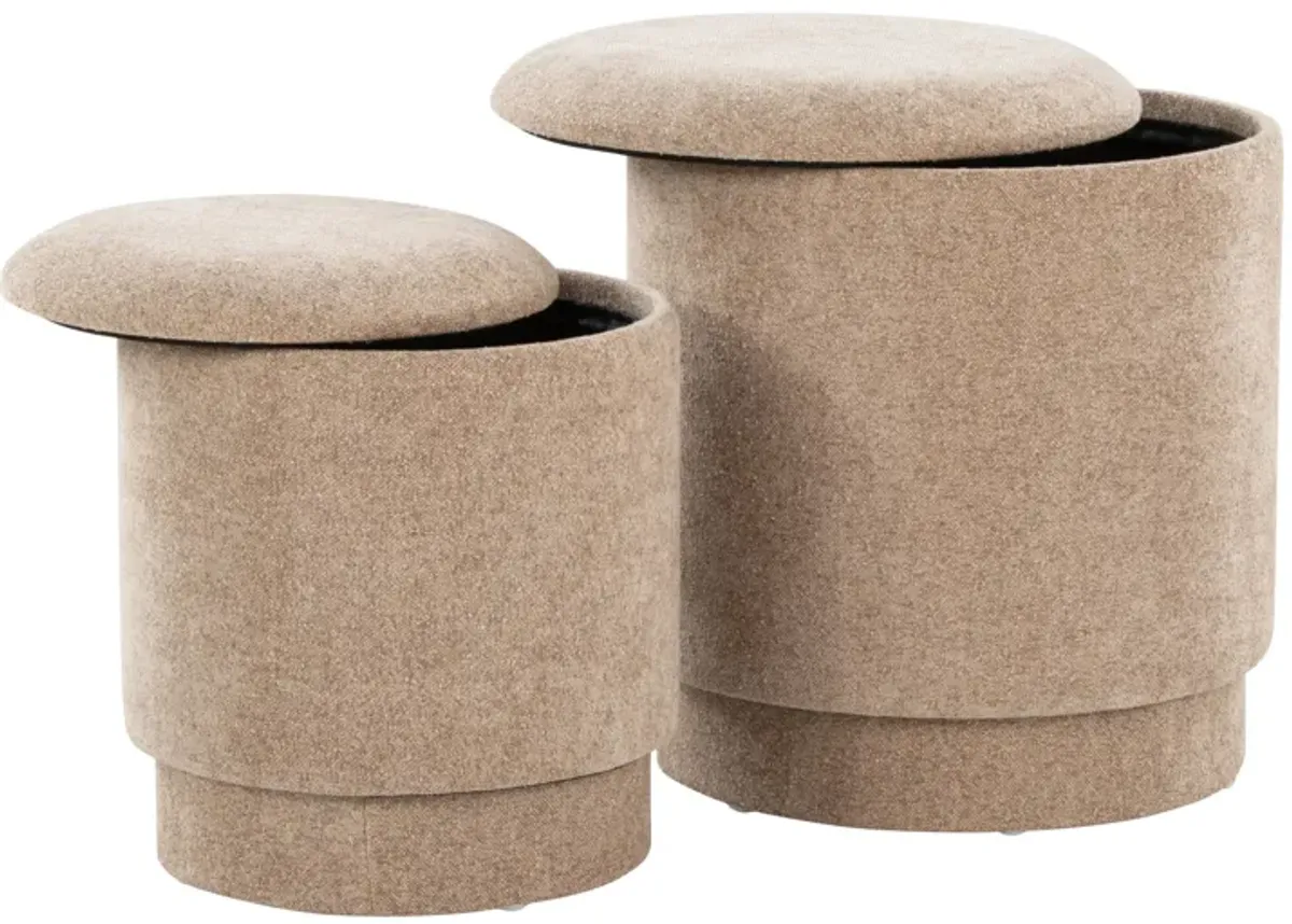 Marla - Upholste Contemporary Ottoman Set