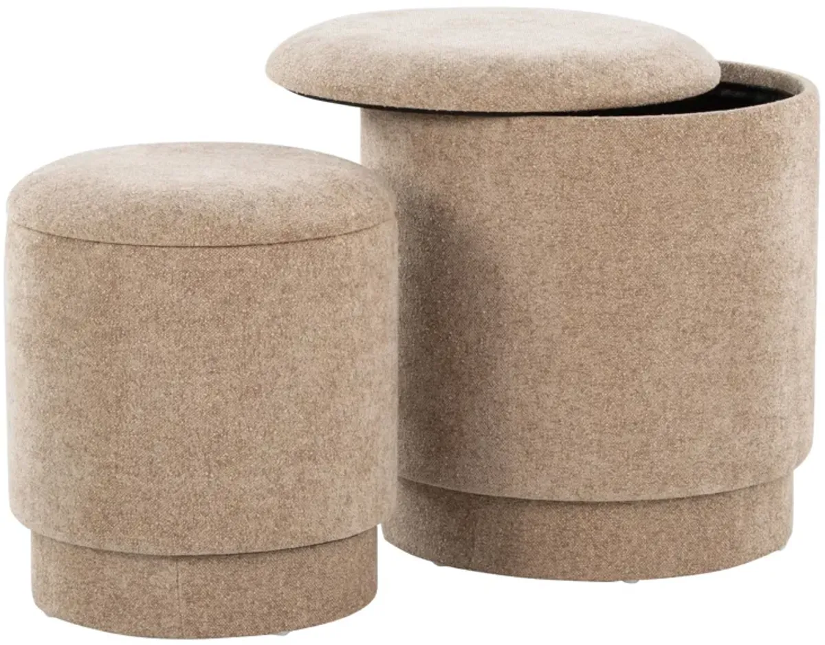 Marla - Upholste Contemporary Ottoman Set