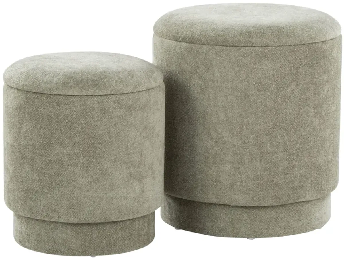 Marla - Upholste Contemporary Ottoman Set