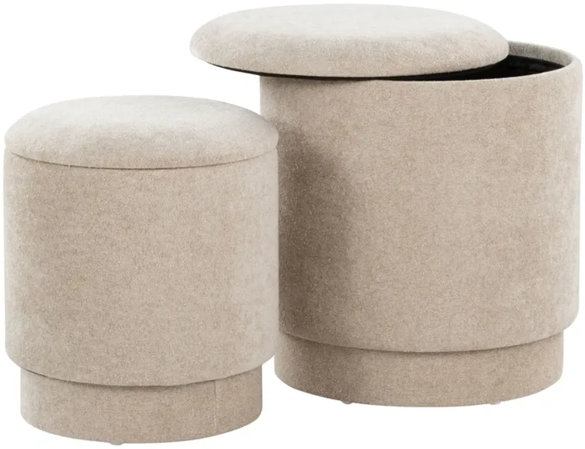 Marla - Upholste Contemporary Ottoman Set