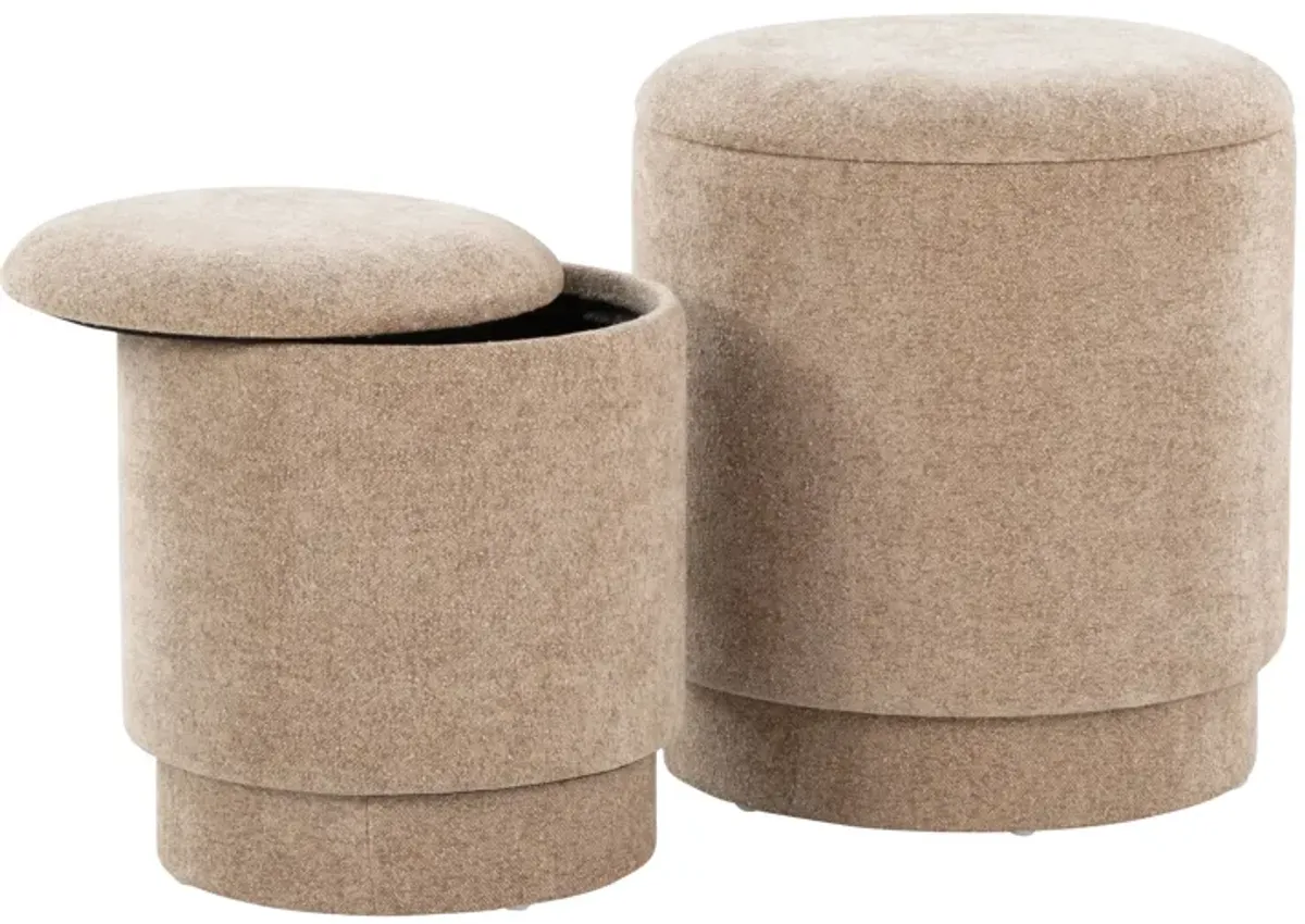 Marla - Upholste Contemporary Ottoman Set