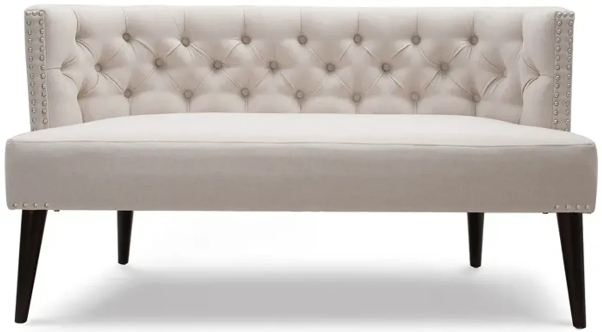 Celine - Tufted Settee Nailhead Accents - Sky Neutral Beige