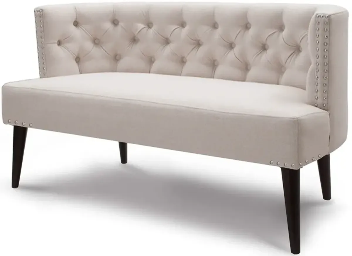 Celine - Tufted Settee Nailhead Accents - Sky Neutral Beige