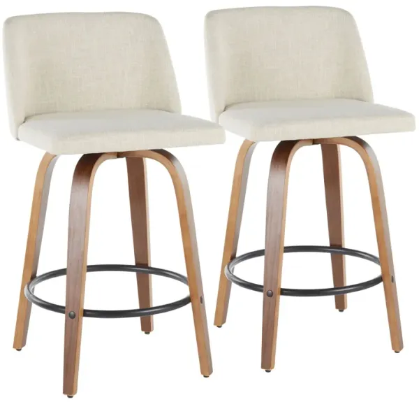 Toriano - Mid-Century Modern Counter Stool (Set of 2)