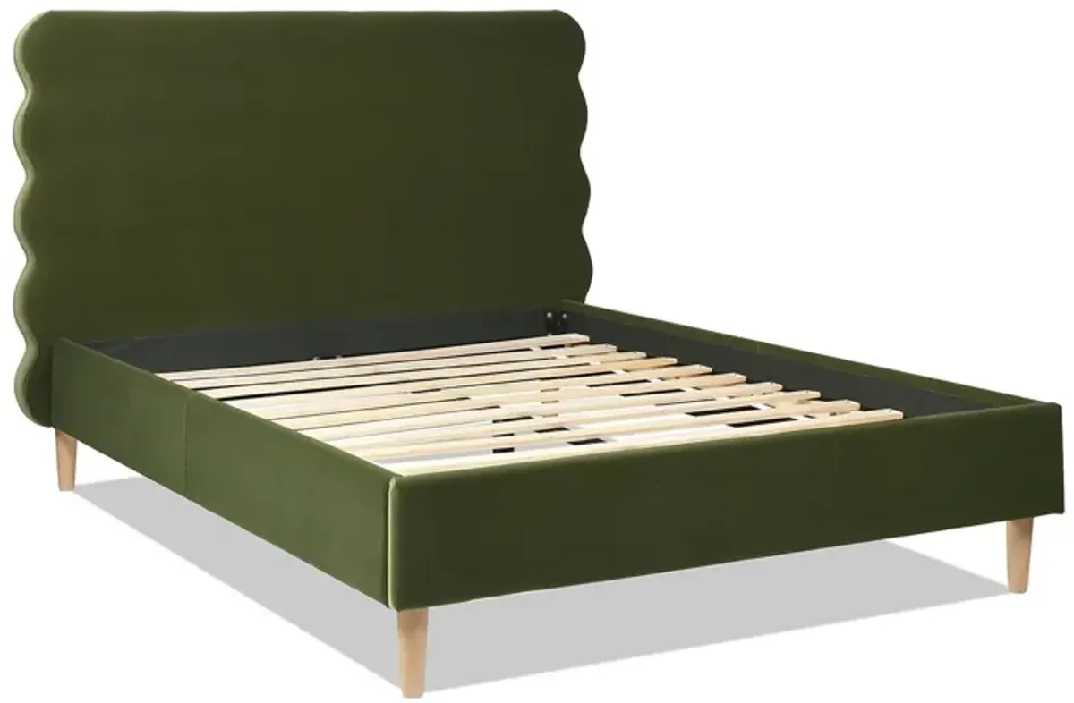 Stockholm - Modern Wavy Headboard Platform Bed