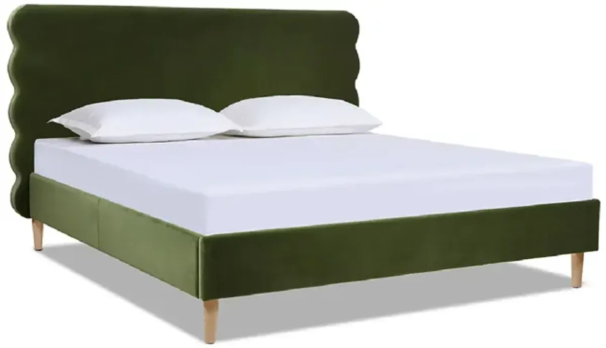 Stockholm - Modern Wavy Headboard Platform Bed