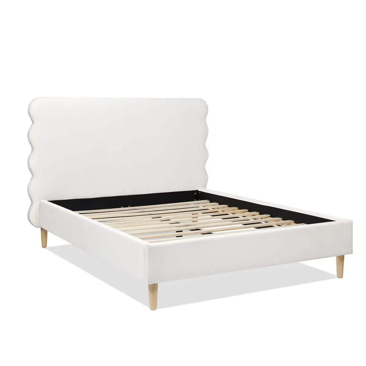 Stockholm - Modern Wavy Headboard Platform Bed