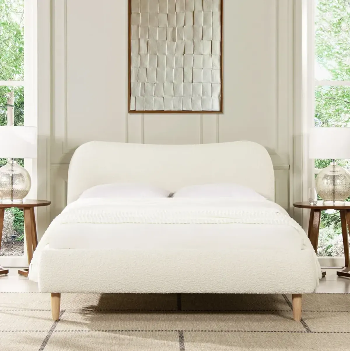 Roman - Curved Headboard Upholstered Platform Bed