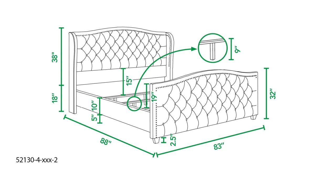 Marcella - Upholstered Shelter Headboard Bed Set