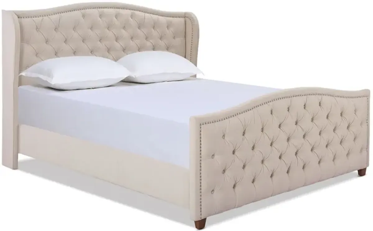 Marcella - Upholstered Shelter Headboard Bed Set