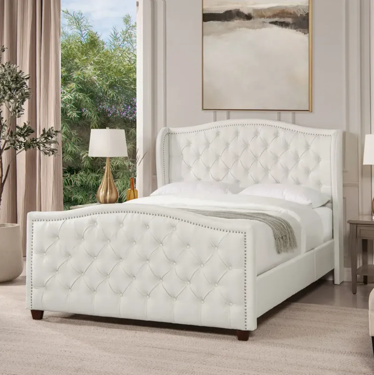 Marcella - Upholstered Shelter Headboard Bed Set