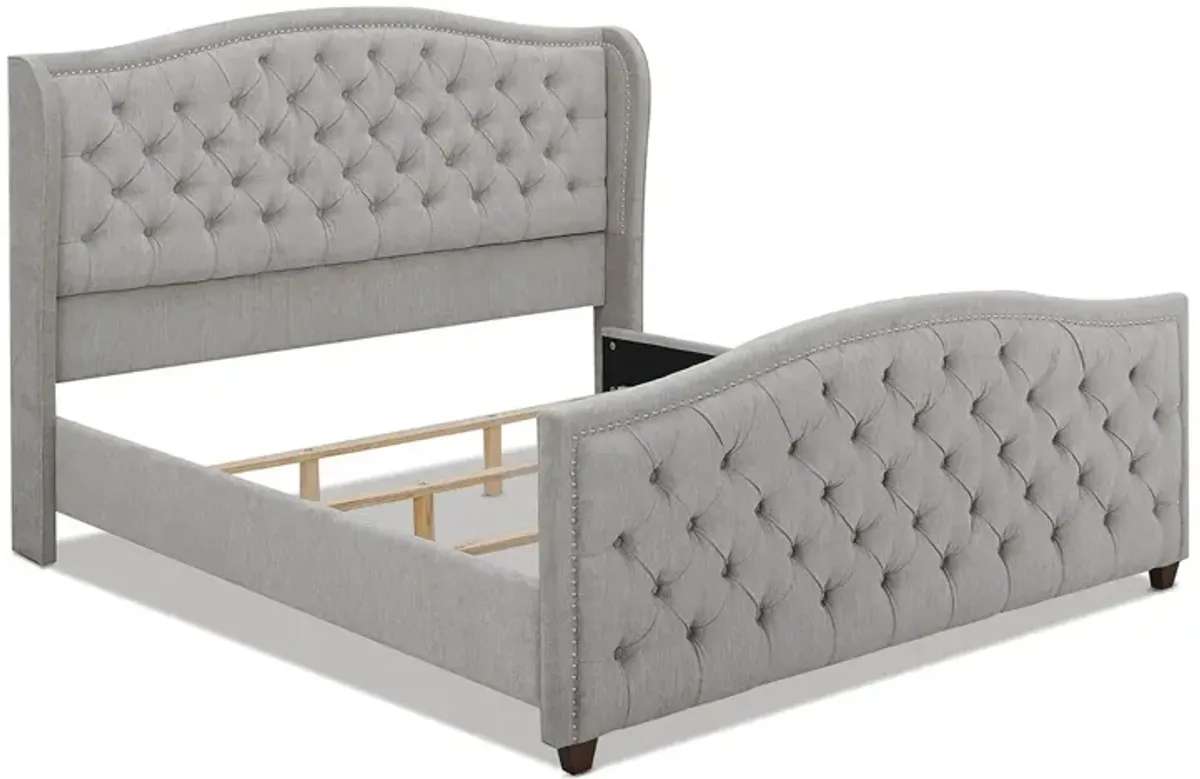 Marcella - Upholstered Shelter Headboard Bed Set