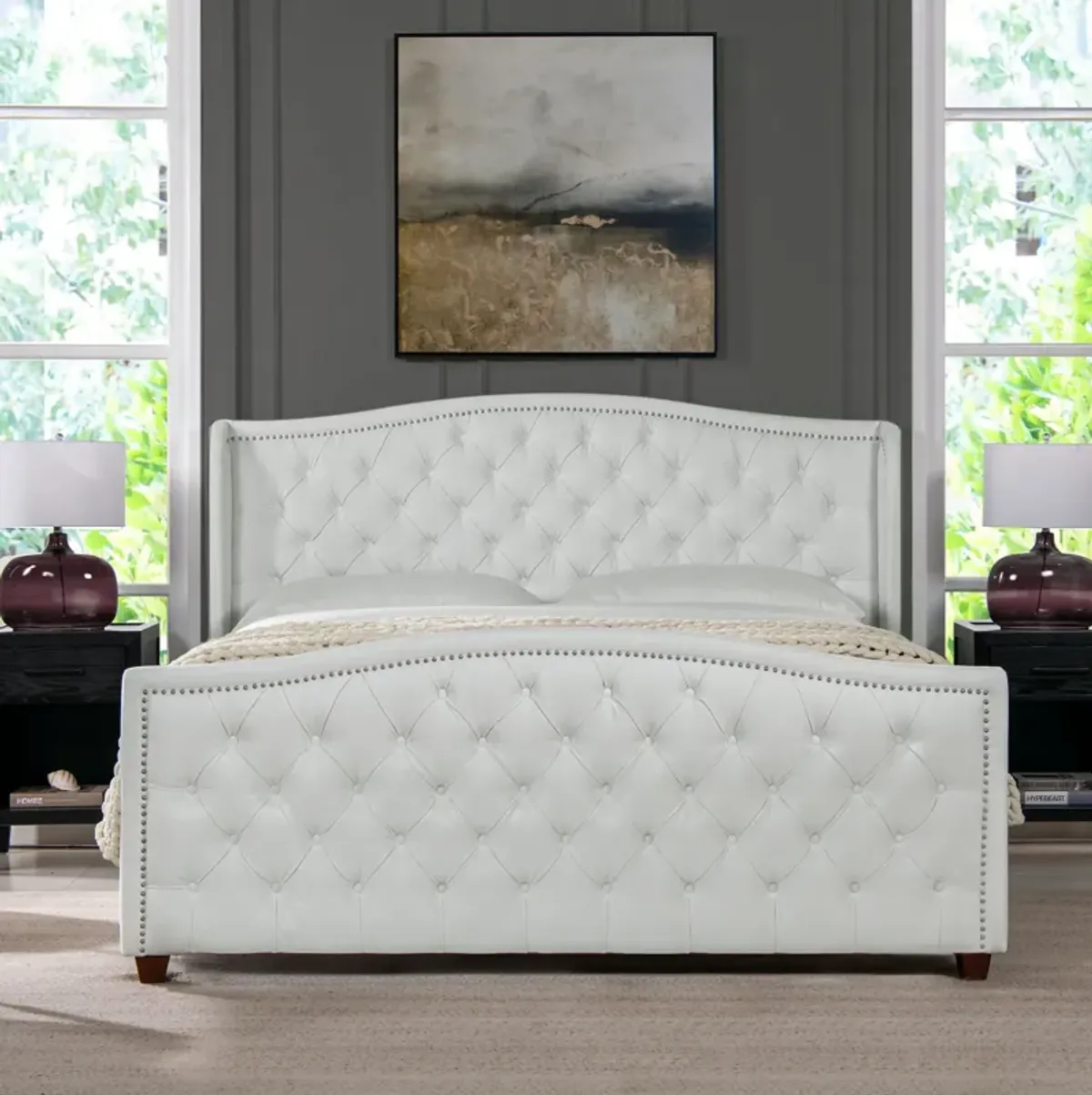 Marcella - Upholstered Shelter Headboard Bed Set